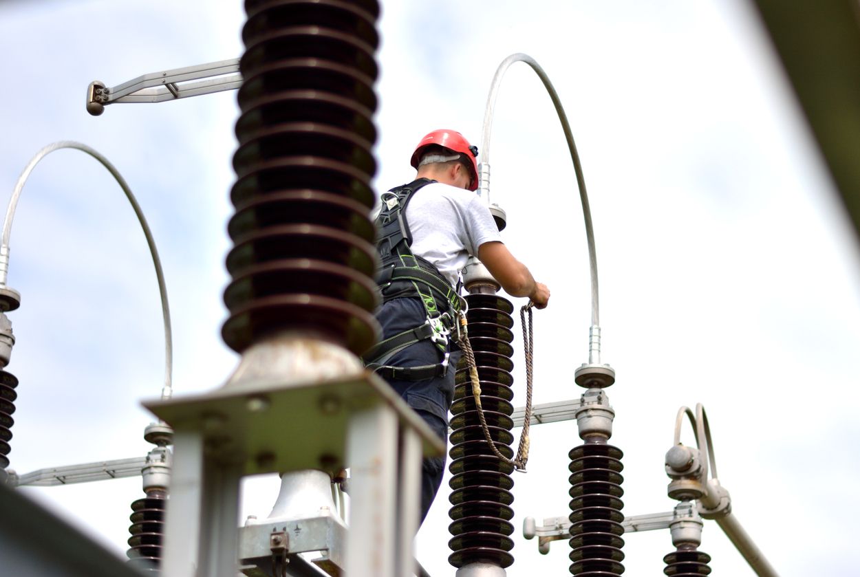 Technician at power station