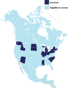 map of licensed areas